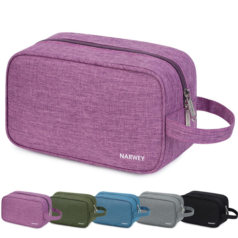 Narwey Travel Toiletry Bag for Women Traveling Dopp Kit Travel Bag for Toiletries Cosmetic Bag Makeup Bag Medicine Bag for Traveling Dark Purple